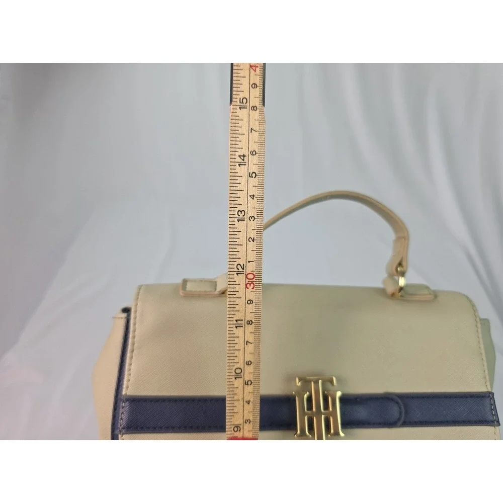 Tommy Hilfiger Cream and Navy Leather Backpack